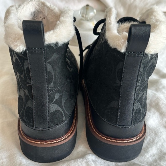 COACH Lug sole black  lace-up boots - Picture 4 of 14